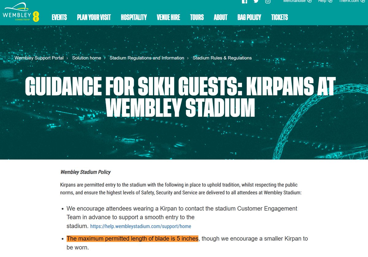 BasilTheGreat's tweet photo. Wembley ban you from bringing cans of coke in for safety reasons but you can take a 5 inch knife in as long as you promise not to use it https://t.co/BCCgLybW5h