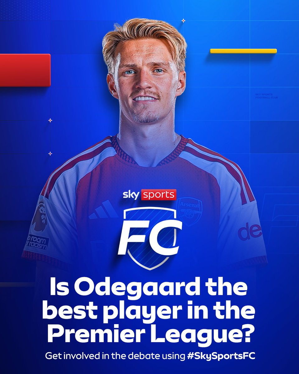 SkySportsNews's tweet photo. Coming up LIVE on Sky Sports FC from 10am 📺🗣️

Is Martin Odegaard the best player in the Premier League? 🤔
Has Alexis Mac Allister made his point after scoring last night? ⚽️
Will Morgan Rogers and Cole Palmer deliver Chelsea a trophy this season? 🏆
Would Spurs have won Premier League if Pochettino had been backed like De Zerbi? 🤝
Should Carrick rotate tonight with one eye on the Manchester Derby? 🔴

Get involved here: https://t.co/mwI96GuocA