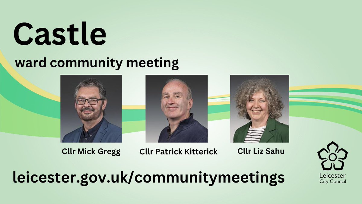 Leicester_News's tweet photo. A #Castle ward community meeting will take place tonight, Thursday 10 September, at 6.30pm. You can read the agenda here: https://t.co/L4NDgoUDCH https://t.co/KbURqSVaS0