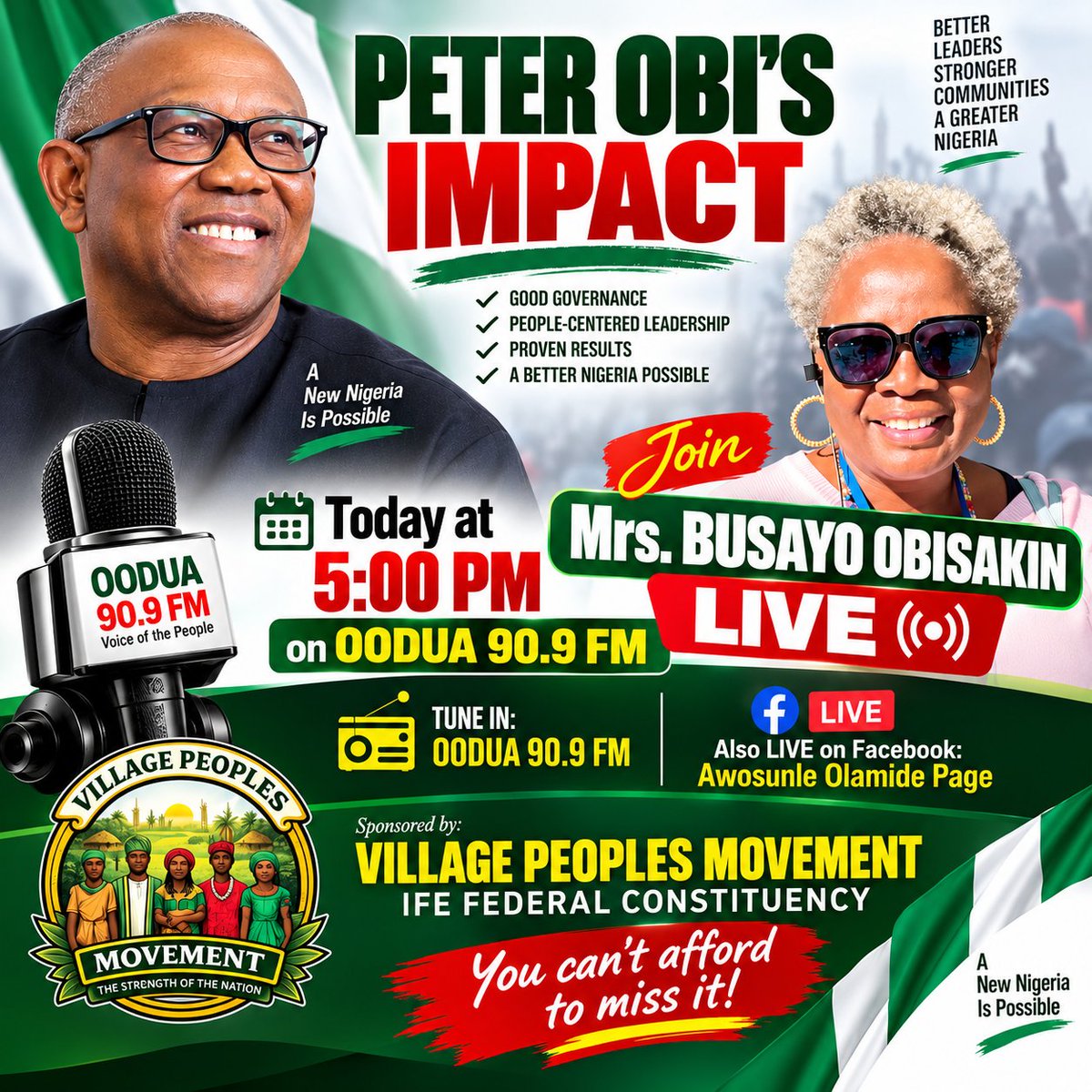 AwosunleOlamid2's tweet photo. PETER OBI'S IMPACT: Join the conversation today on OODUA 90.9 FM Ile Ife Osun State and live on Facebook via Awosunle Olamide page, 5:00PM. IT HAPPENS EVERY THURSDAY, 5PM https://t.co/0suxMDFewu