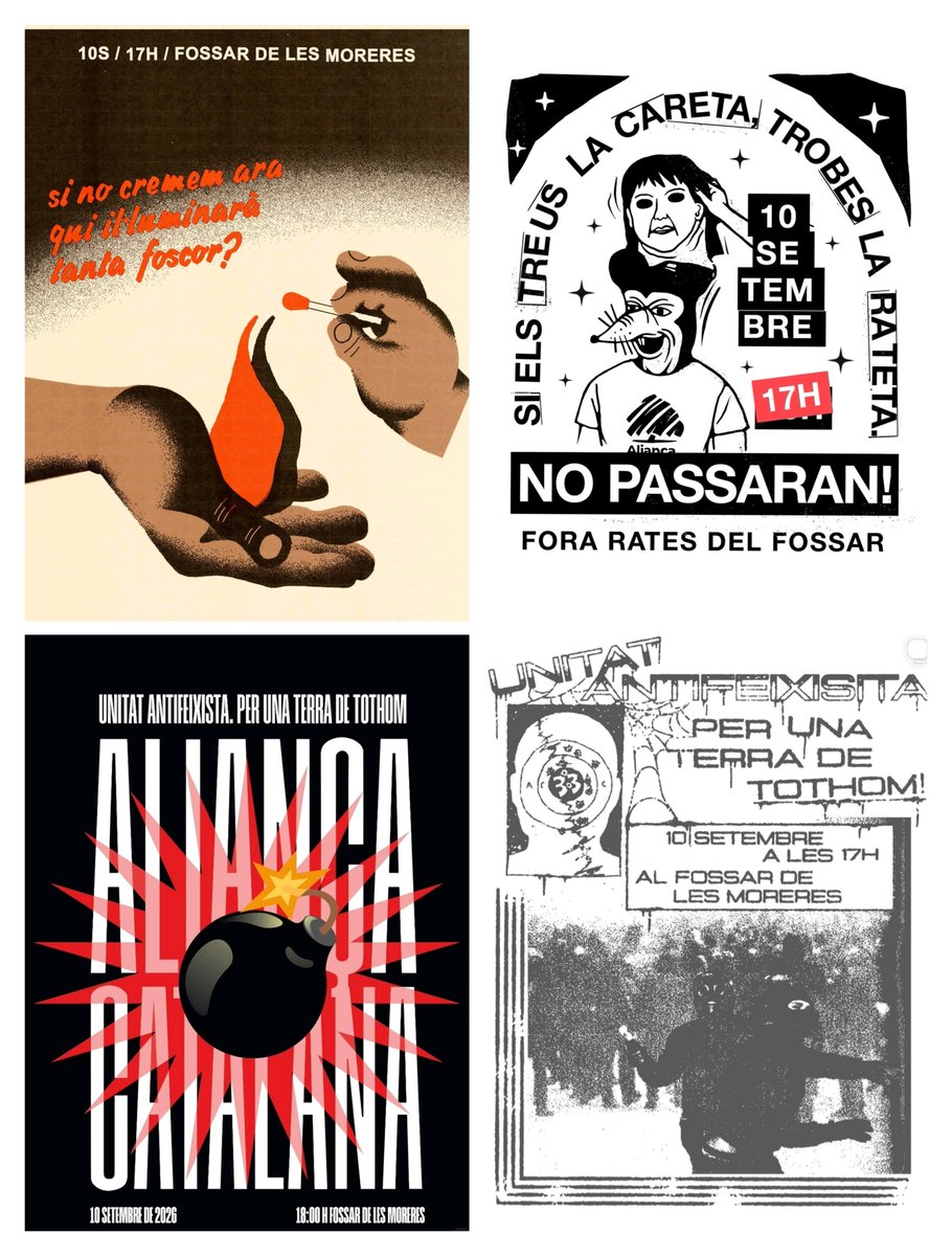 LluisBienes's tweet photo. Al fossar de les moreres
no s'hi enterra cap traïdor 🔥🔥

#FCKAC

🖌️ Joan Manel
https://t.co/VzAOOhfYNB

🖌️ Albert Gabba
https://t.co/UwrBtH58jU / @AlbertGabba

🖌️ Tot Fatal
https://t.co/7YI0cMOBDH

🖌️ Ciutat Podrida
https://t.co/thJaNoyHiv https://t.co/4fDxPkdXFY