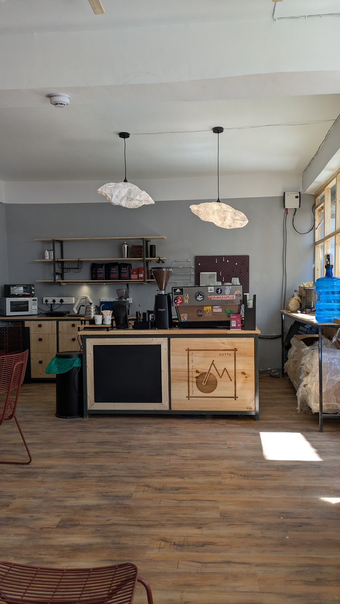 wanderingraptor's tweet photo. So the good folks at Metta cafe in Leh where we've setup the @GoAthlos pop-up have left me in charge of the cafe for a bit. So for an hour my other desire of having a cafe in the mountains is fulfilled. Ask me anything about running a cafe in the mountains. https://t.co/mJOfjSLiyL
