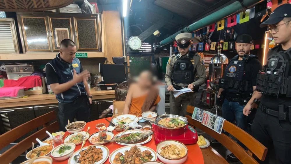 The_PattayaNews's tweet photo. BUSTED: Police arrested a 66-year-old senior monk and abbot of a historic royal temple in Ayutthaya early Thursday on charges of embezzling more than 92 million baht in temple funds, along with a female associate captured on security footage having sex with him inside his monastic quarters.

https://t.co/NUtKjEtpNT