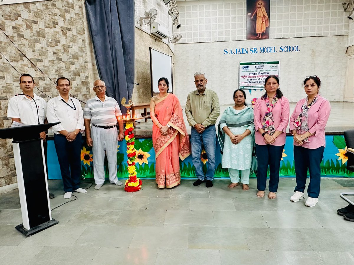 model530045's tweet photo. S.A. Jain Senior Model School, Ambala City, organised an Eye Donation Awareness Programme with Saksham Abhiyan &amp; Madhav Eye Bank on Sept. 7, 2026. Students were sensitised about corneal donation and encouraged to spread this humanitarian message. 👁️❤️ https://t.co/kNcFusJjJS