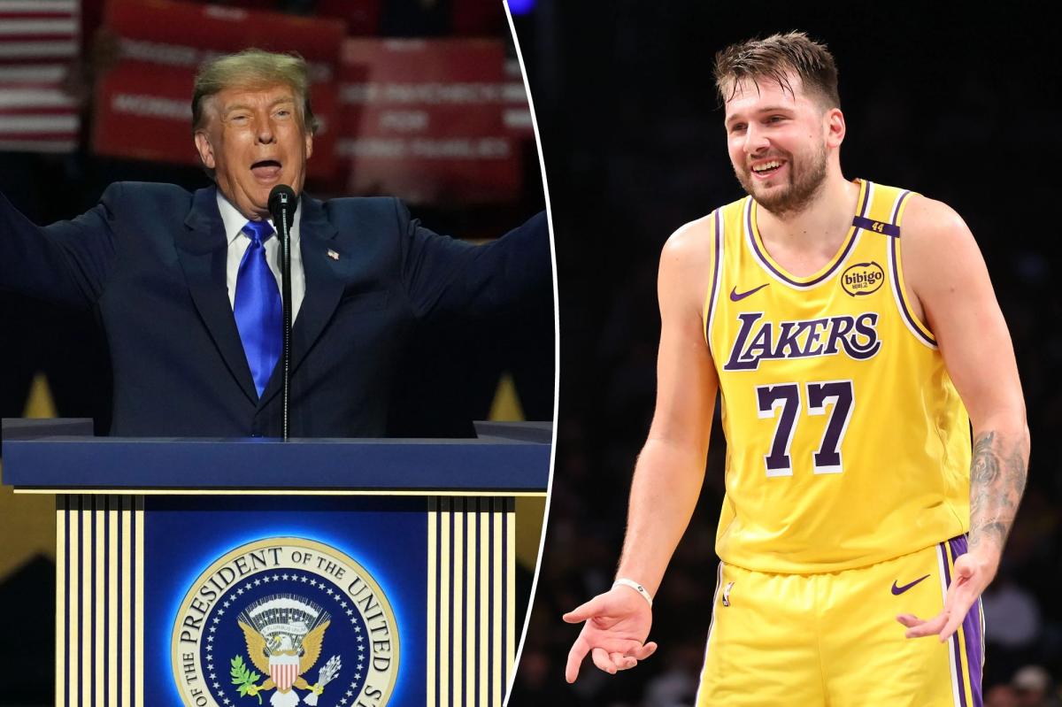 nypost's tweet photo. Trump unloads on Mavericks for Luka Dončić trade: 'We got to redo that deal' https://t.co/U3hMdbai5a https://t.co/9ly6JRVw48
