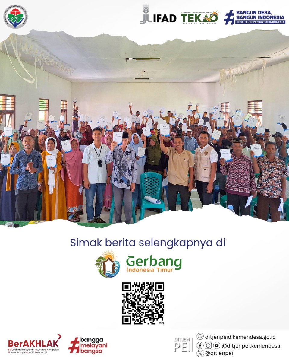 DitjenPEI's tweet photo. Literasi keuangan membantu keluarga desa di Timur Indonesia lebih bijak mengelola masa depan bersama Program TEKAD. Simak selengkapnya di Gerbang Indonesia Timur!

#TEKAD
#GerbanglndonesiaTimur
#BangunDesaBangunIndonesia
#KemendesaPDT https://t.co/1w0WvtOpuF