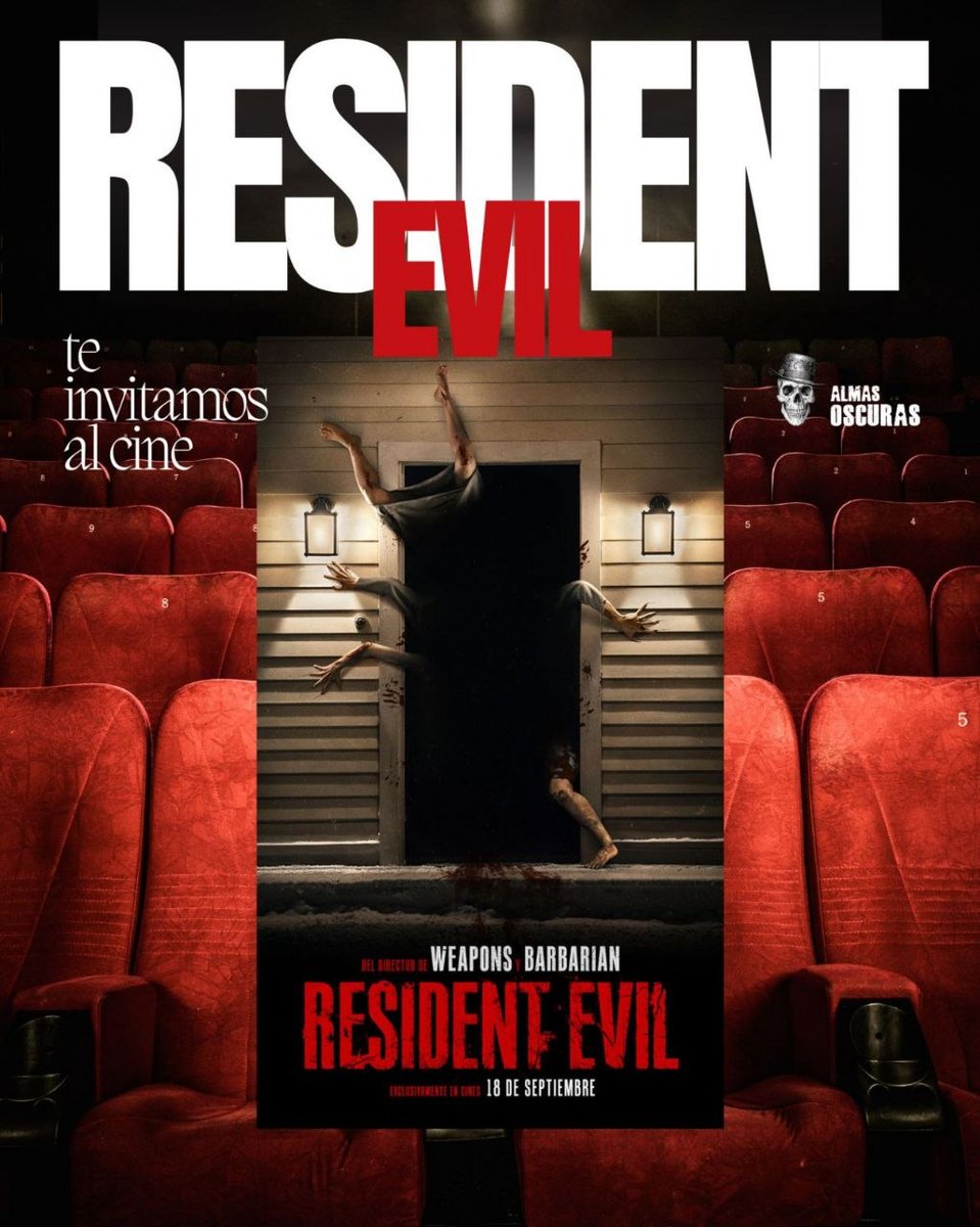 almas_oscuras's tweet photo. SORTEAMOS 1 ENTRADA DOBLE para ir al cine a ver RESIDENT EVIL a partir del 18 de septiembre. 

Para participar solo tienes que: 

1. Darle LIKE a esta publicación.
2. Seguir a @almas_oscuras 
3. Dejarnos un comentario mencionando a la persona con la que te gustaría ir a verla. 

Puedes participar cuantas veces como quieras mencionando personas diferentes. 

¡Teneís hasta el día 17 para participar!