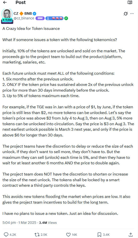 farxxxxx1's tweet photo. aped $UPONLY because it uses the "only up" mechanism CZ proposed:

Every 10% dip triggers 10% of the vault reserve to buy back the token.

Chart: https://t.co/Hf4I7Thu5P

CZ proposed the mechanic, not the token itself. Not an unbreakable floor-but definitely a fun experiment https://t.co/eqljwRP6TT