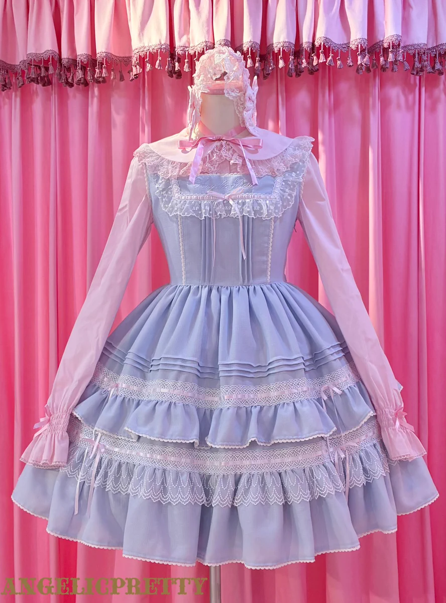 Anglic Pre tty ハート胸当て付きスカート　サックス Angelic Pretty三宮店 on X: 