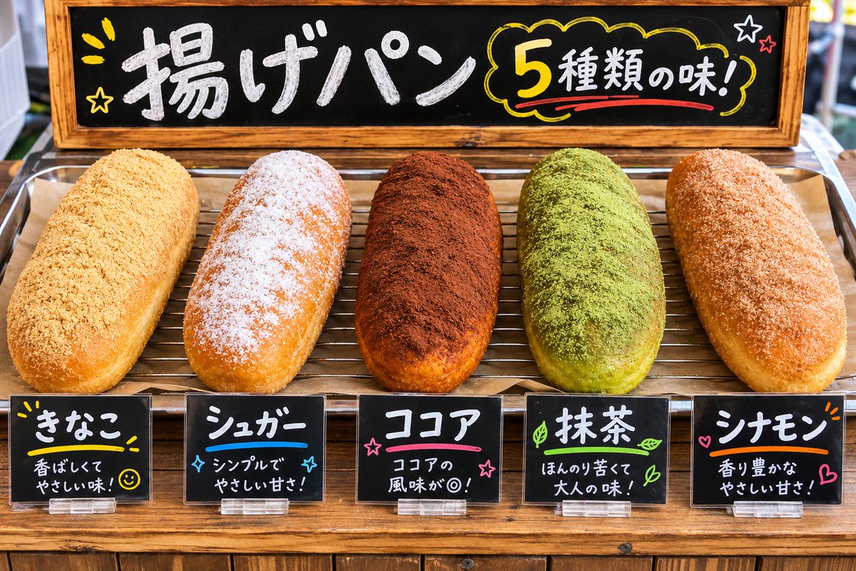 KITCHEN_BUSSTOP's tweet photo. さて、お待たせしました‼️
キッチンBUSSTOPの新しい挑戦🎉
まもなく始まる揚げパン専門店キッチンBUSSTOPのキャラクターが完成しました‼️（完全オリジナル）
そこで皆様に、この子の名前を決めて頂きたく思います‼️
コメントにじゃんじゃんお願い致します。
採用された方には来店時に揚げパン5種類セットをプレゼント致します���（複数人の場合は始めにコメントした方に）

まずは次の日曜（9月13日）にプレーオープンを行う予定です。
販売場所は当店駐車場キッチンカーにて