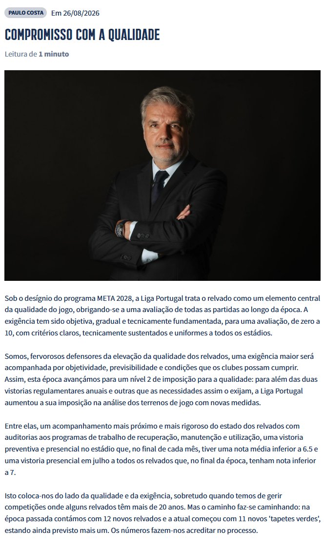Fever_PitchFC's tweet photo. Ainda não há nota para o relvado do Moreirense mas é uma boa altura para recuperar um texto de "opinião" que saiu na imprensa e que está nos arquivos do site da @ligaportugal sobre o tema. 
Entre esta escrita e a realidade, tirem as vossas conclusões. https://t.co/BMLIQab7F6