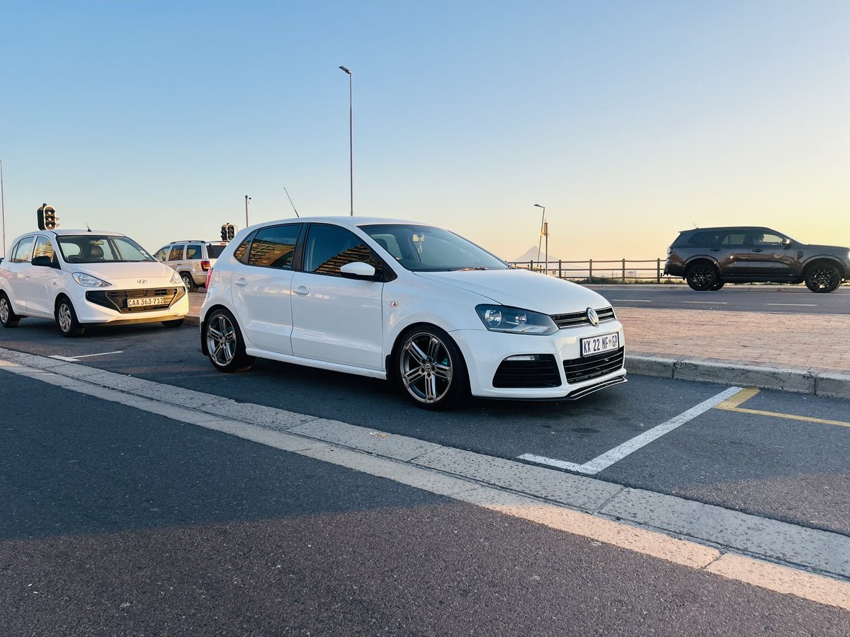 BBevanito's tweet photo. This is my 2021 Polo Vivo 6R. Bar the colour, it looks identical to the Golf 6R below. I can also guarantee you that my car might not be as fast the one below but it sounds hell of a lot (x100) better🤞🏽 https://t.co/mzPjX53fr2