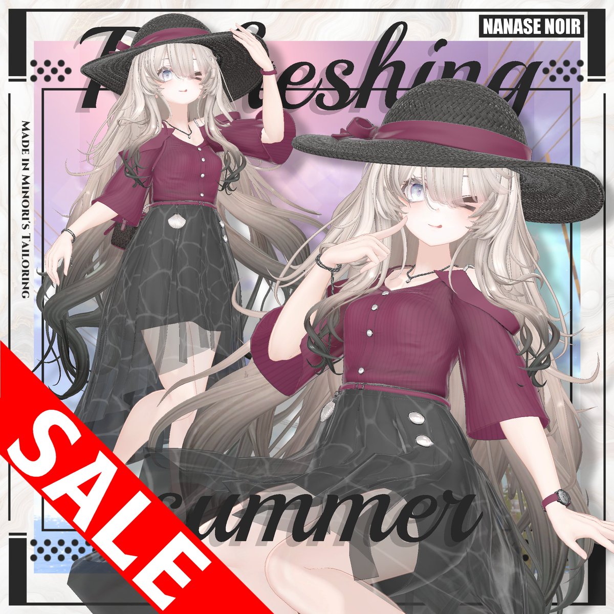 minori_VRC's tweet photo. 【✨Refreshing Summer✨】
ナナセ・ノワールちゃん対応しました!🖤

✨期間限定✨
🎉ナナセちゃん対応記念セールやります🎉
「フルパック - Full Pack -」
「ナナセ・ノワール - NanaseNoir -」を25%OFF!!
※9/17 19:00まで!
https://t.co/lXO29IpU3H

#ナナセノワール3D #VRChat #booth_pm #拡散希望 https://t.co/ts0PL7wIH6