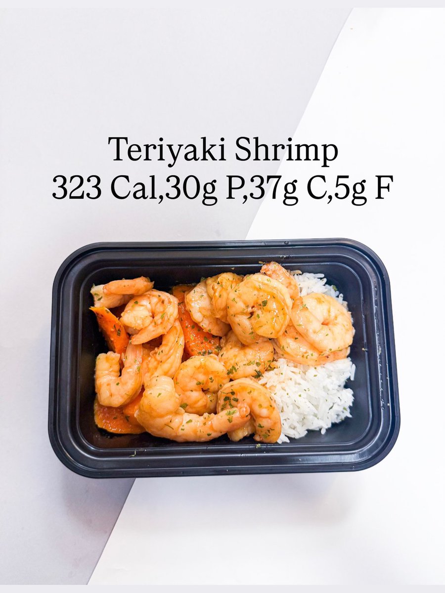 ValentinGarte's tweet photo. New Teriyaki Shrimp by Nicole’s Kitchen. Enjoy grilled shrimp, roasted carrots, jasmine rice, and sugar-free teriyaki sauce. Make meal prep easier and hit your goals with our wide selection. 926 Oaklawn Ave, Cranston, RI https://t.co/onA3j5boGP