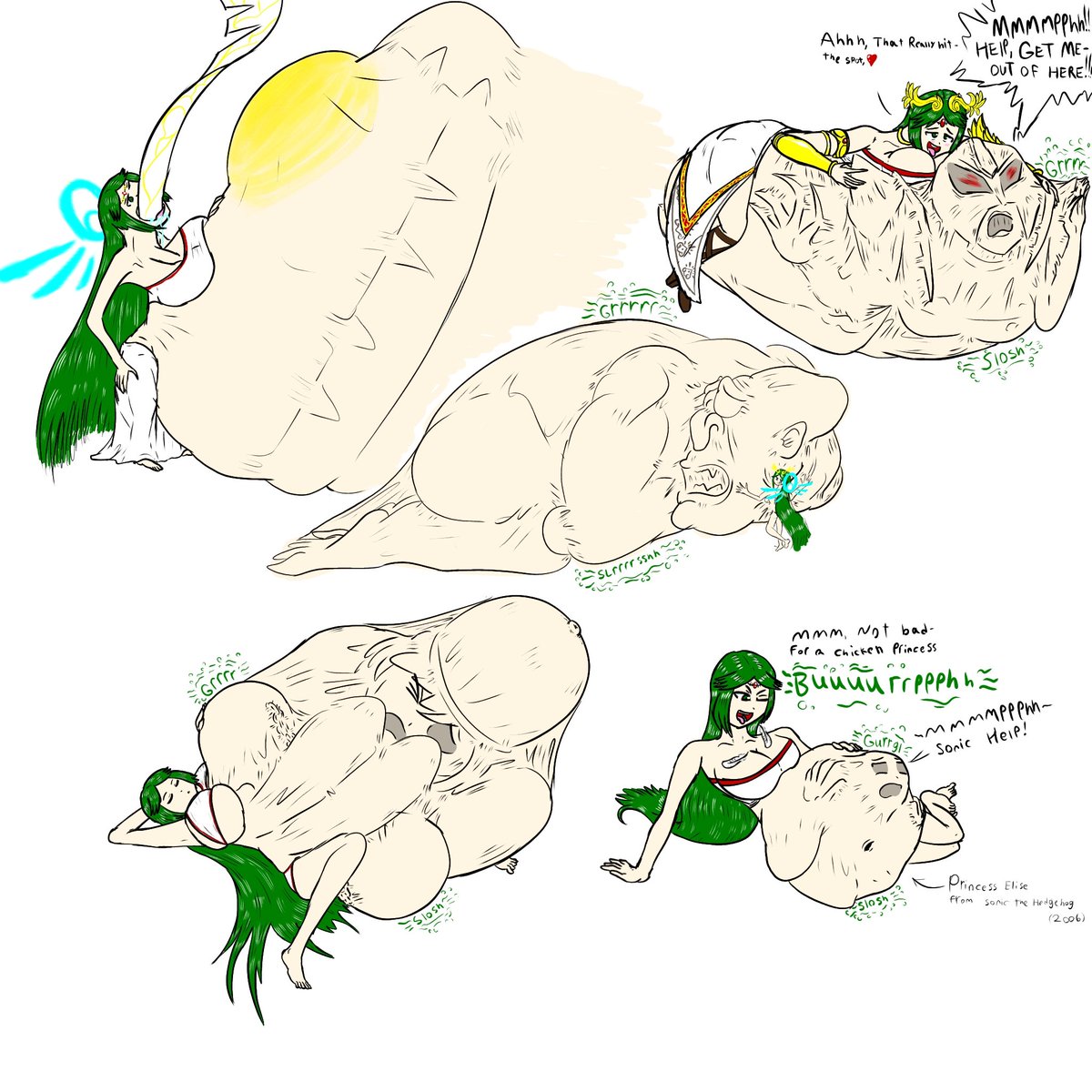 Redtyronosps's tweet photo. Palutena eat monster https://t.co/L6exaqL78U