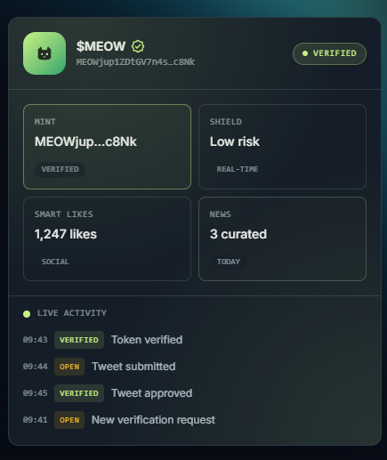 hyamsol's tweet photo. The vision is unbelievably clear

$MEOW is the example coin found on Jupiter's Verification page

The goal is to bring it to life by getting it verified 

https://t.co/8rVHQrBR73

8badxf1pXs9XNFyNnxHF82wLXBUzFEffhNqqrvUBJ1Eb https://t.co/T5KmWERzJy