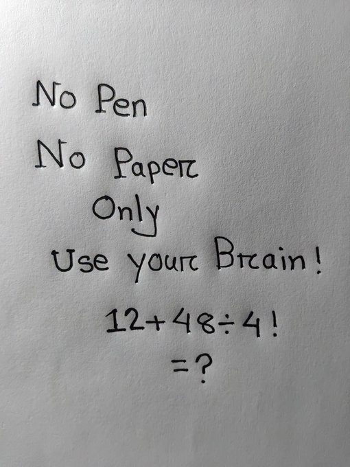 Irina_exh's tweet photo. No pen, No Paper only use Your brain https://t.co/xrGoPfktfD