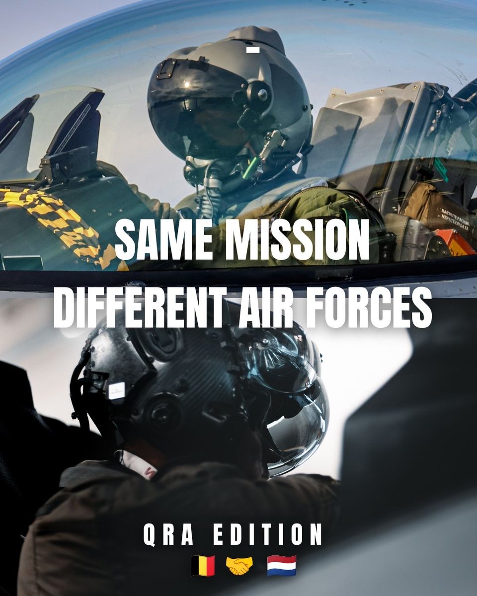 BeAirForce's tweet photo. Same Mission. Different Air Forces.

Today, the Belgian Air Force takes over the QRA mission from the Royal Netherlands Air and Space Force.

Two Air Forces. One team. One commitment to our skies. 🇧🇪🇳🇱✈️

@Kon_Luchtmacht https://t.co/cLdZ1UuEkp