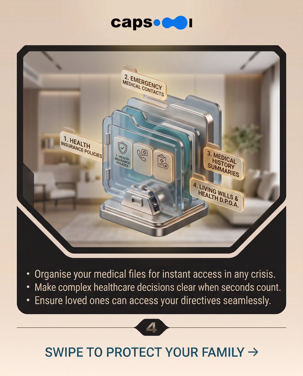 Capsoool_App's tweet photo. As the head of your household you may be required to be the sole guardian of important documents, but true peace of mind isn't just about having things stored away, it's knowing your family can access what they need if you're ever unable to step in. 🤍 https://t.co/HskiMDJXtm