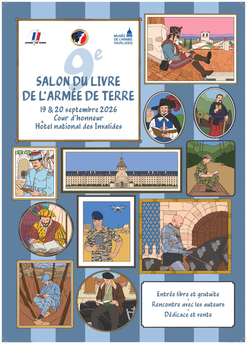 CombatsFuturs's tweet photo. 9e Salon du livre de l'@armeedeTerre. Venez faire dédicacer Mobiliser. Rétablir le service militaire : le grand malentendu (Éditions du Rocher) par Bénédicte Chéron.

Entrée libre et gratuite, cour d’honneur du @MuseeArmee - Hôtel national des Invalides, 19 et 20 septembre 2026. https://t.co/fTzzcz28Kh