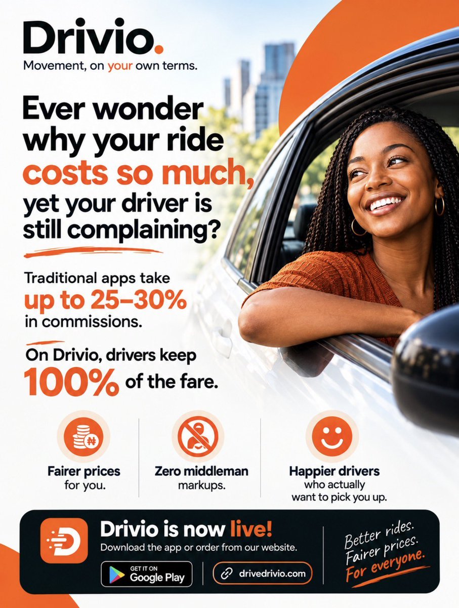drivedrivio's tweet photo. Officially launched in Lagos

Book your affordable and safe ride today 

Download our app - https://t.co/SlBZHJSXF0

Don't miss out on exclusive bonuses.

600+ drivers onboard already. https://t.co/6XKHOlrx0K