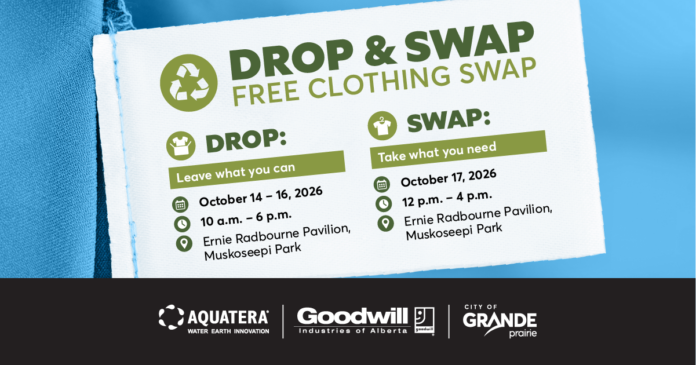 963sunfm's tweet photo. Get cleaning out your closet as the drop and swap event returns next month https://t.co/sdjN1La32F via @My Grande Prairie Now #gpab #yqu #countygp #mdgreenview #yxj #ydq #fortstjohn #dawsoncreek https://t.co/XYU1PjdC13