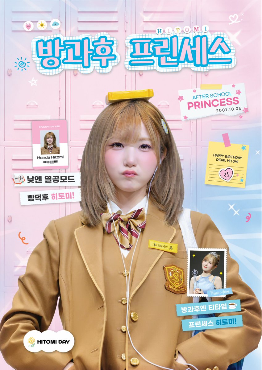 sHIneTOMI's tweet photo. 💛 𝟮𝟬𝟮𝟲 𝗛𝗔𝗣𝗣𝗬 𝗛𝗜𝗧𝗢𝗠𝗜 𝗗𝗔𝗬 💛

방과후 프린세스

🏫 10/5 - 10/6
📍 카페 플래닛

👸🏼 10/6
📍 갤러리 키르큐펠

#햇살은_언제나_토미와_함께
#히토미 #HITOMI #本田仁美 #ヒトミ
#SAYMYNAME #세이마이네임 #SMN #セマネ https://t.co/sUbpSAsoef