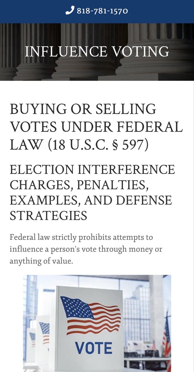 beatmastermatt's tweet photo. Bribing people to vote a certain way is illegal in the United States. https://t.co/6DheNs5JYg