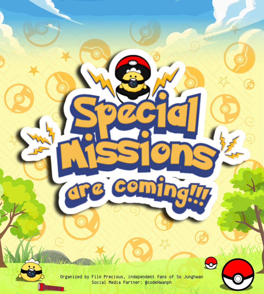 codeHwanph's tweet photo. 🎒 READY, TRAINERS?

Special Missions are coming! ⚡️

Complete them for a chance to win special prizes you can claim at Junghwan’s Birthday Cup Sleeve Event! 🎁

👀 Stay tuned &amp; catch ‘em all!

#WildHwanEncounter 
#SOJUNGHWAN #소정환 https://t.co/Ne13apLqMm