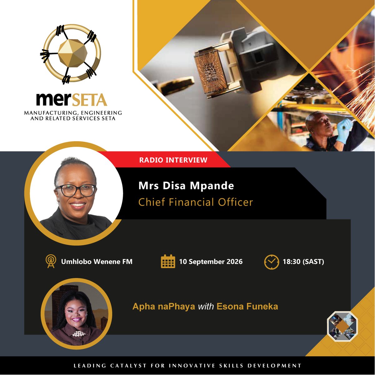 merSETASocial's tweet photo. CATCH THE MERSETA CFO LIVE ON UMHLOBO WENENE TONIGHT!

You can join the Umhlobo Wenene FM radio interview through the following channels:
Online Radio link:  https://t.co/pqztfCxlQE
FM Frequency: 92.1 FM
DStv: Channel 818

#merSETA #SkillsDevelopment #mersetaimpact https://t.co/WC7rksI5mu