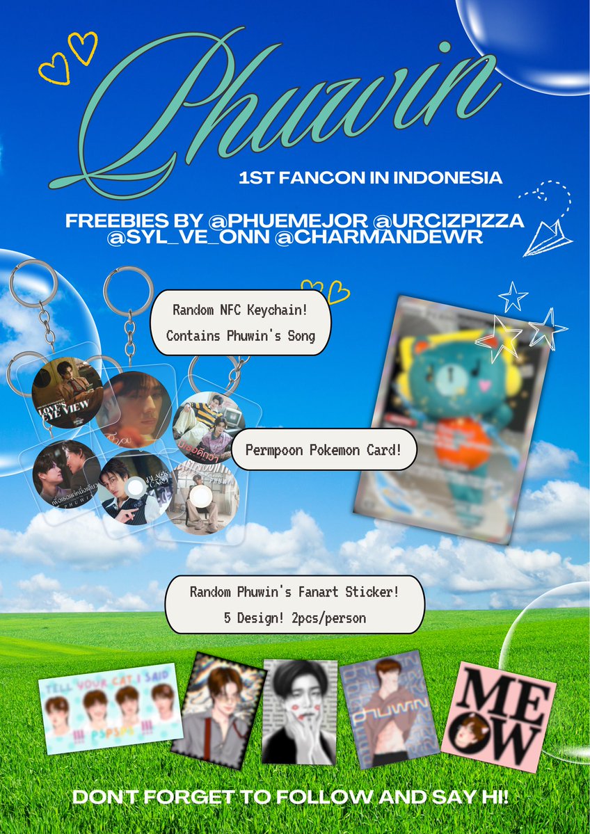 urcizpizza's tweet photo. .°•┈୨♡୧┈•°. Phuwin 1st Fancon in Indonesia Freebies .°•┈୨♡୧┈•°.

 by @phuemejor @urcizpizza @syl_ve_onn @charmandewr

📆: 03 October 2026
⏰: ~ 12.00 PM
📍: Balai Kartini - Kartika Expo Center (specific location will be informed later) 

Only 50 pcs~

Like & Retweet would be appreciated 

#Phuwintang #2026Phuwin1stFanconinIndonesia