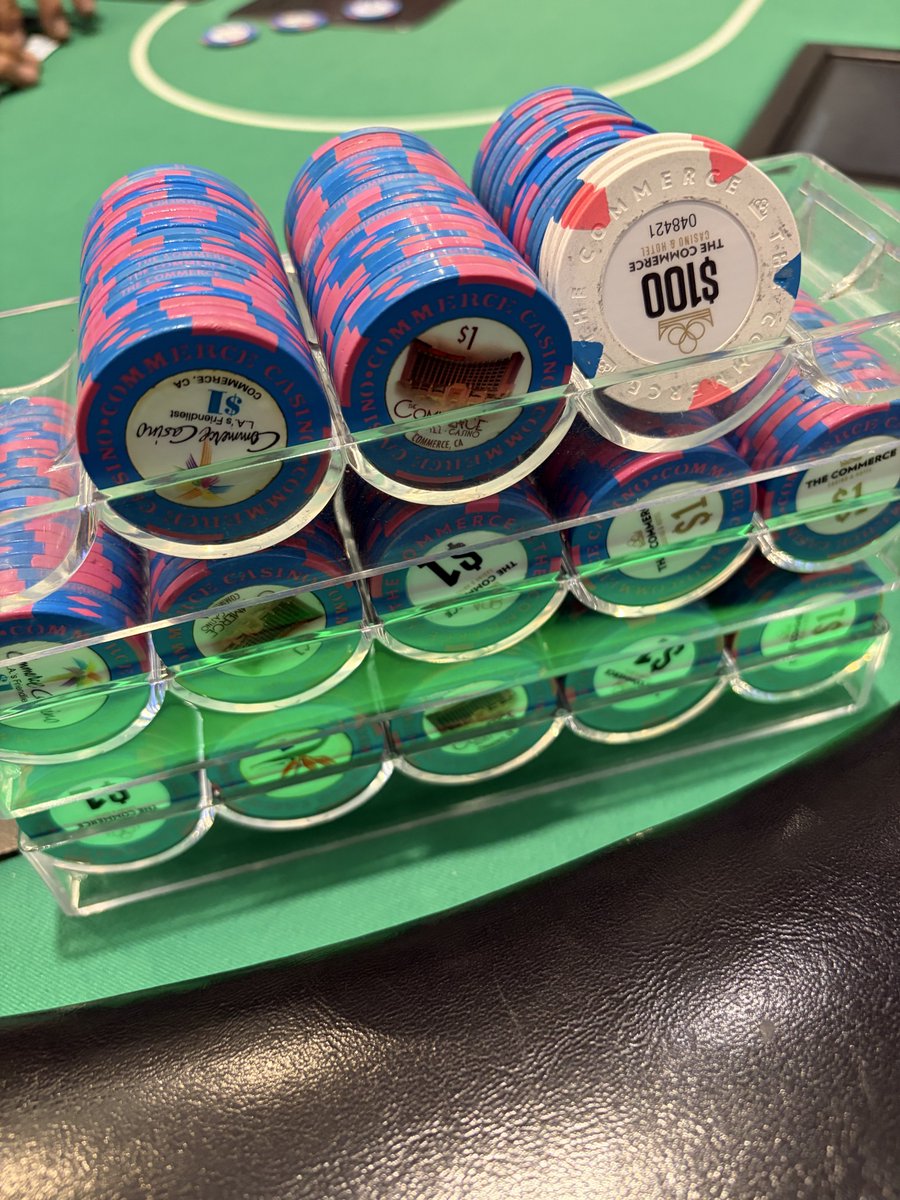 todd2k2's tweet photo. In for $200 out for $555

#poker #pokerchips #casino #nolimitholdem $2/3
#single #singlelife #commercecasino #gambling #pokerplayer https://t.co/lthjvGKfXX
