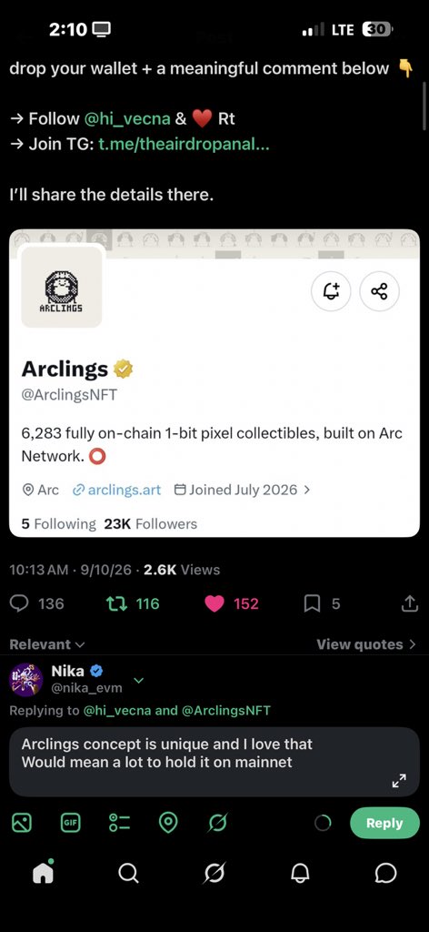 nika_evm's tweet photo. @hi_vecna @ArclingsNFT Arclings concept is unique and I love that
Would mean a lot to hold it on mainnet

0x6f971f9d72cd5974cc25b5b526ebbce4d9e4464f https://t.co/6OyG5NQPpO