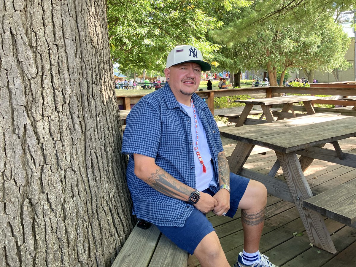 seankirst's tweet photo. Heath Hill, a member of the Oneida Nation and assistant superintendent of the Haudenosaunee Village at the state fair: His parents met 60 years ago this week at the village, where Hill said he first learned the traditional dancing that changed his life. My column: https://t.co/jF7HAOya4p