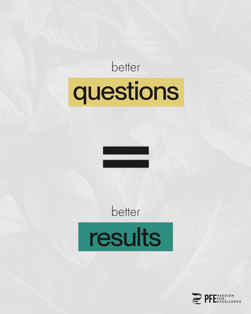 PFEteam_'s tweet photo. Better questions lead to better answers.
Better answers lead to better decisions.
Better decisions lead to a better life.

So here’s today’s question:

What’s one question you need to start asking yourself?

Drop it below. 👇 https://t.co/TzYo6lAFs5