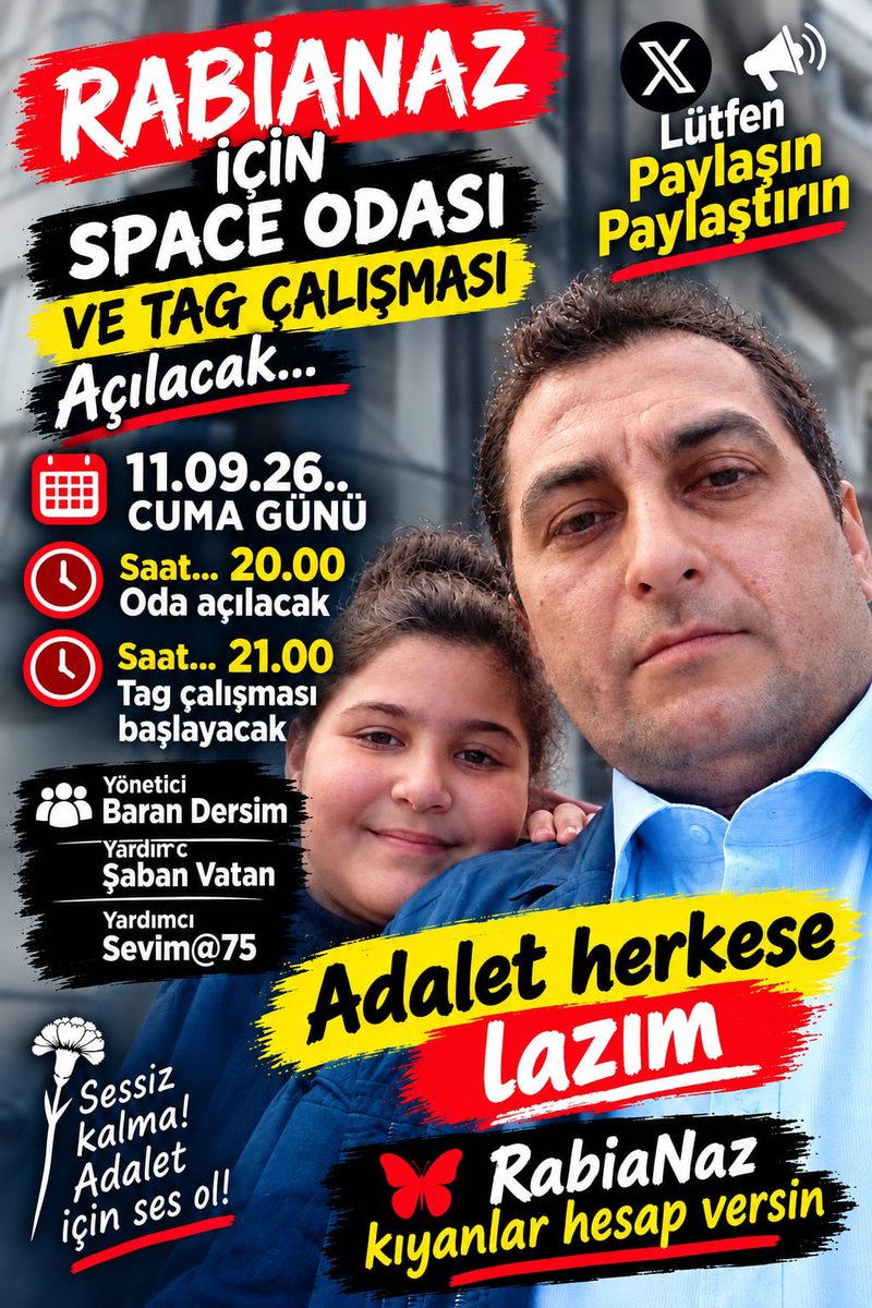 VatanSaban's tweet photo. Saat 16:16 
#RabiaNazİçinAdalet https://t.co/wzJfI9xZkZ