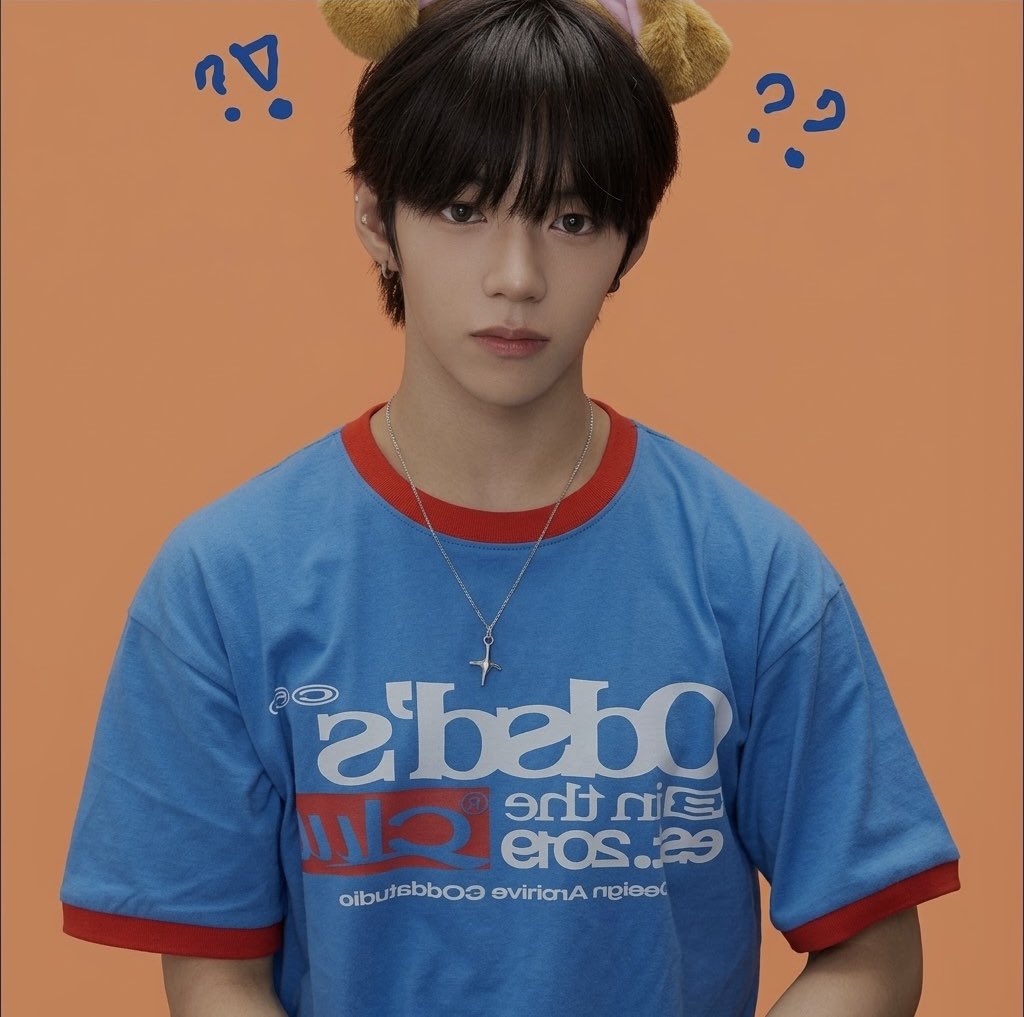 ellibyeol's tweet photo. JL shared that for the fourth photo, he was just organizing the background because he wanted to use an orange one, but the photo was suddenly taken.

LMAO😭😭 look at that face, he's totally blaming the camera for catching him off guard. https://t.co/8Usqur0Xjb
