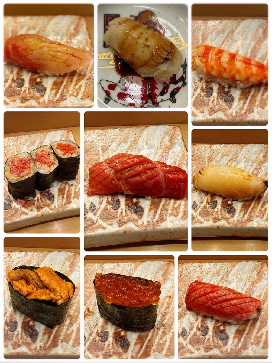 nagiusausagi's tweet photo. 夫が久しぶりの日本ということで、回らないカウンターのお寿司屋さんへ…
めっちゃ美味しかったのはもちろん、お皿が！なんと！かわいい！！！
九谷焼だそうです https://t.co/T69bS9YJii