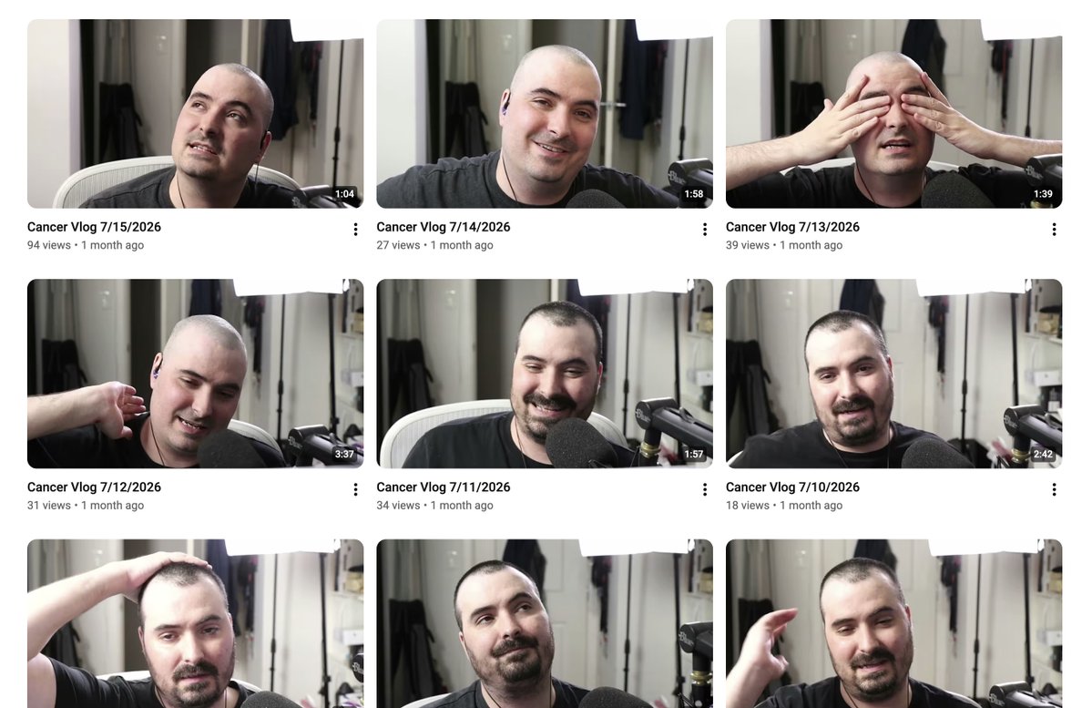 marclou's tweet photo. This guy has brain cancer.

He has 784 subscribers and posts one VLOG a day on YouTube, despite nobody really watching them.

He seems very kind, and he's building games knowing that he has < 5 years to live.

I wanted to send him some support, so you can check his channel here https://t.co/Sy8uLhQeky.

He's also on X at @SudoKidTV, but not sure he's active.

After watching his videos, I felt grateful.

Grateful to be alive.
Grateful to be loved.
Grateful to be healthy.

Thank you, SudoKid ❤️