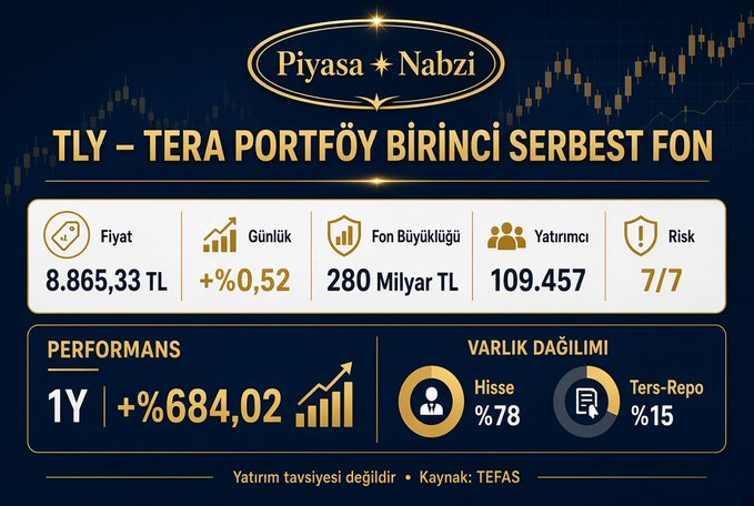 22Nctm's tweet photo. #TLY FON
🗂️ VARLIK DAĞILIMI (Güncel)
•  Hisse Senedi: %77–78
•  Ters-Repo: %14–16
•  Yatırım Fonu Katılma Payları: %4–5
•  Finansman Bonosu + Kira Sertifikaları: ~%6–7
•  Mevduat / Diğer: düşük
•  Repo (negatif): ~-%6,7 https://t.co/nz6dLuek9x