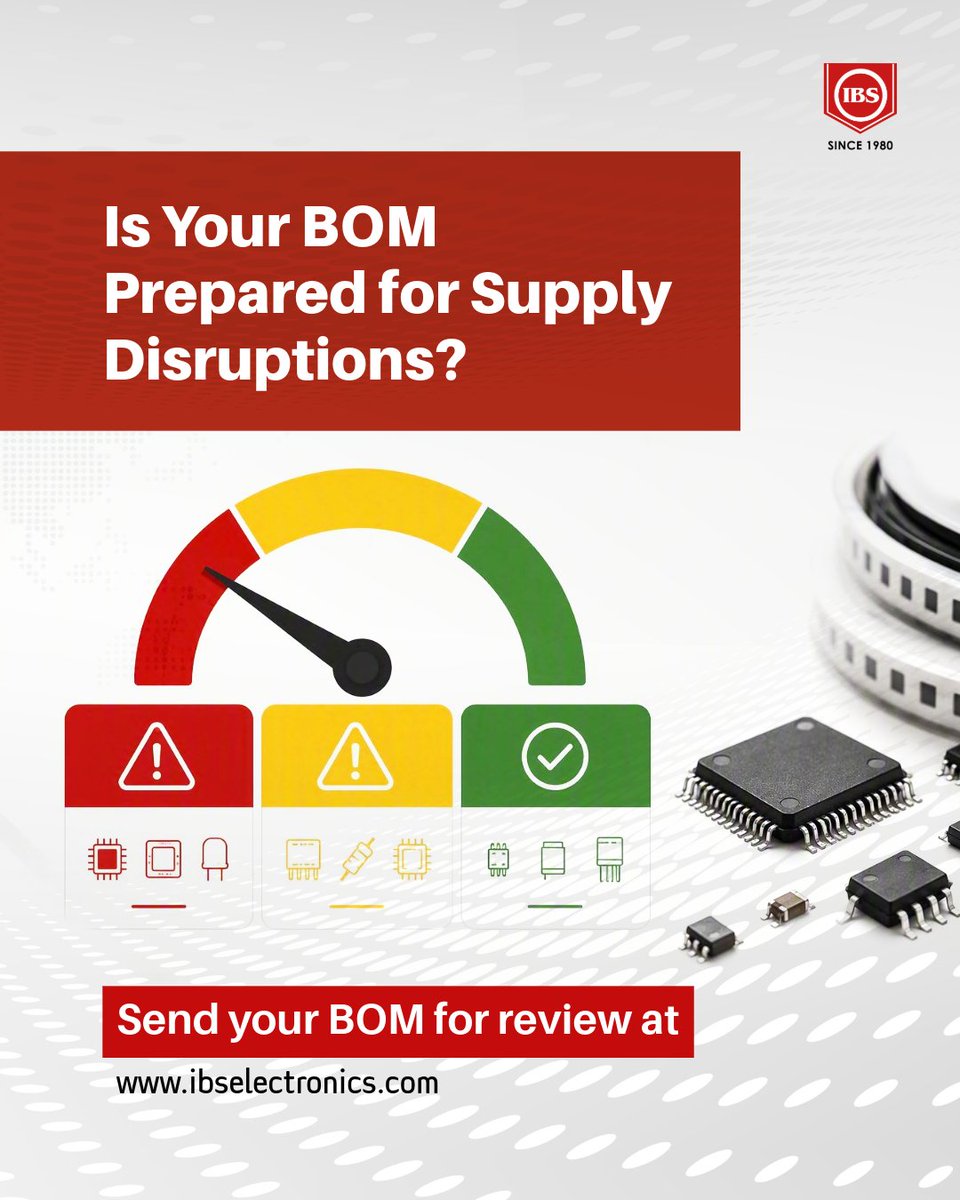 ibselectronics's tweet photo. A low-risk BOM requires more than available inventory. Lead times, supplier capacity, alternate sources, and production impact should also be evaluated to reduce supply chain risk. 

#BOM #Procurement https://t.co/igWCxAqfwY