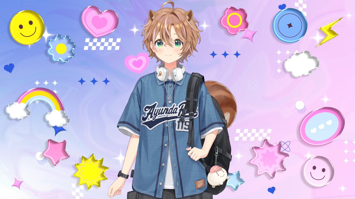 miooonmiooon's tweet photo. 🐿️アユンダ・リス、新衣装をお披露目！🐿️

ベースボールシャツに半ズボン！
ラフなショートヘアでボーイッシュな印象に✨

#朝ミオニュース https://t.co/0Teo4OAIHG