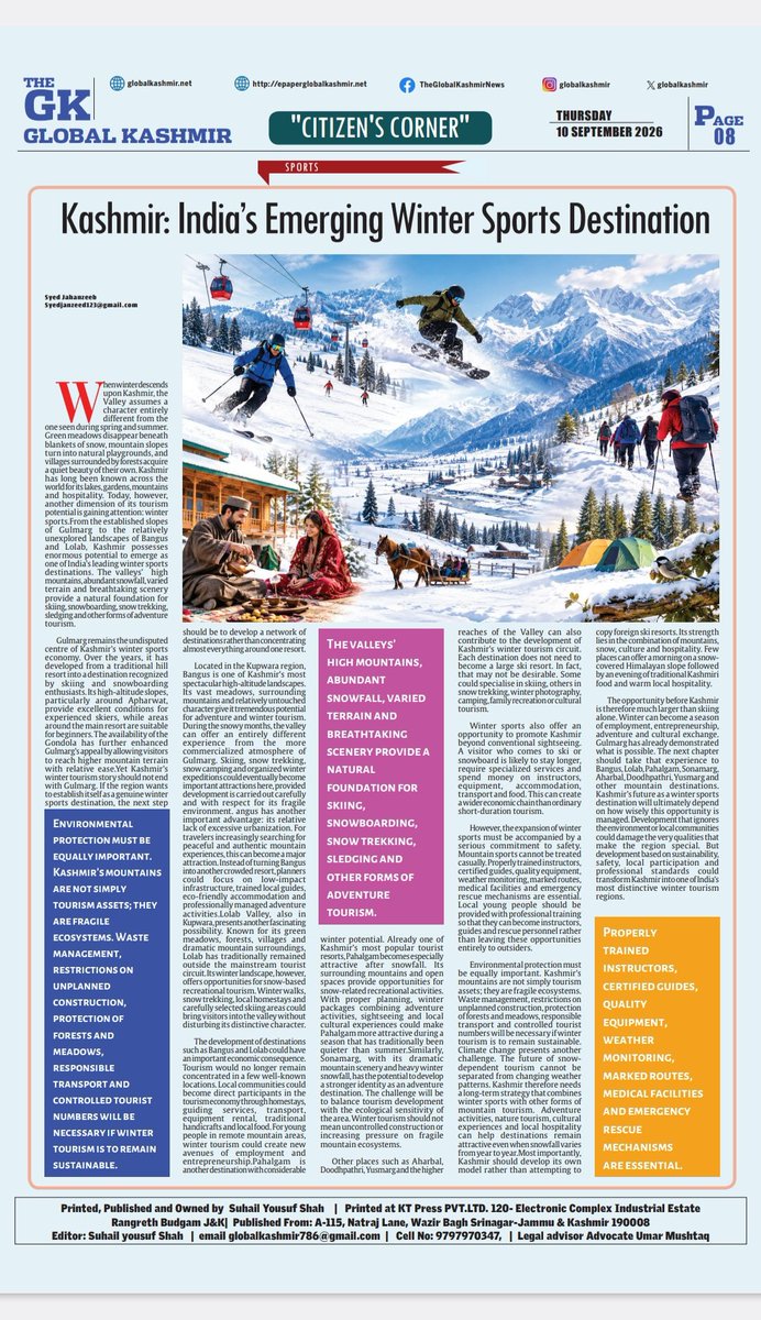 Centreforpublic's tweet photo. https://t.co/QwQwrwCIsC
*The opportunity before Kashmir is therefore much larger than skiing alone. Winter can become a season of employment, entrepreneurship, adventure and cultural exchange.* https://t.co/rSQJMxqmvj