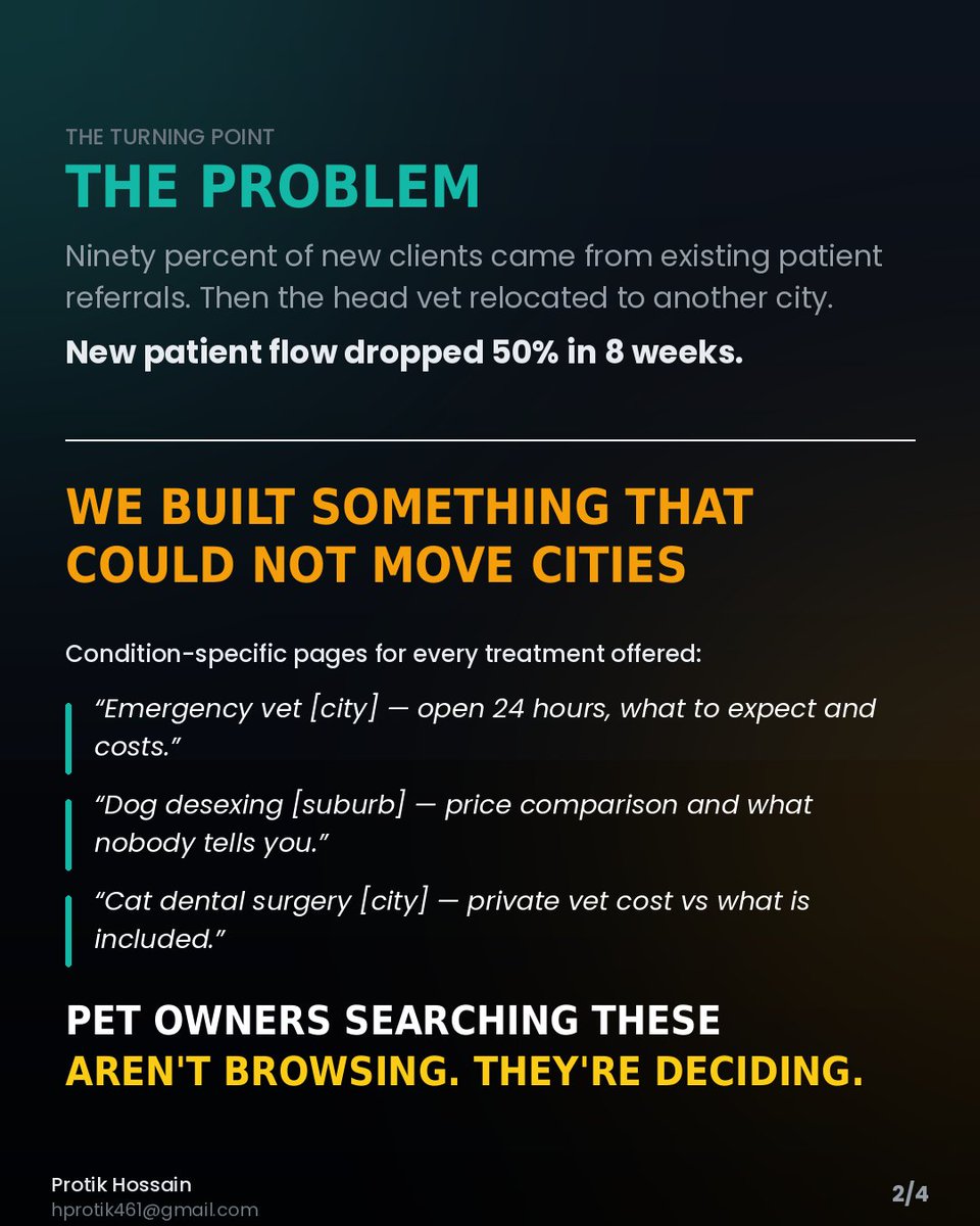 mdprotikhossain's tweet photo. Vet clinic owners — what do pet owners find when they search your services online?  

Comment below — DM I will send you the full roadmap PDF.  

#VeterinaryMarketing #VetClinic #LocalSEO #GoogleMyBusiness #HealthcareMarketing #RevenueArchitecture #GrowthStrategy #CEOInsights https://t.co/YrognVqC91