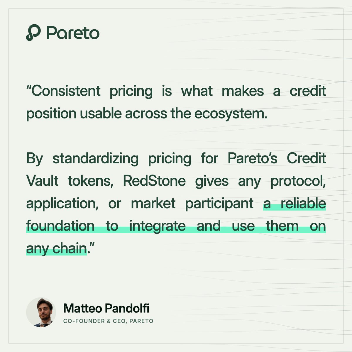 paretocredit's tweet photo. We build credit that keeps working after the loan is made.

That starts with a valuation every market can rely on.

@redstone_defi x Pareto https://t.co/70UadiY1aN