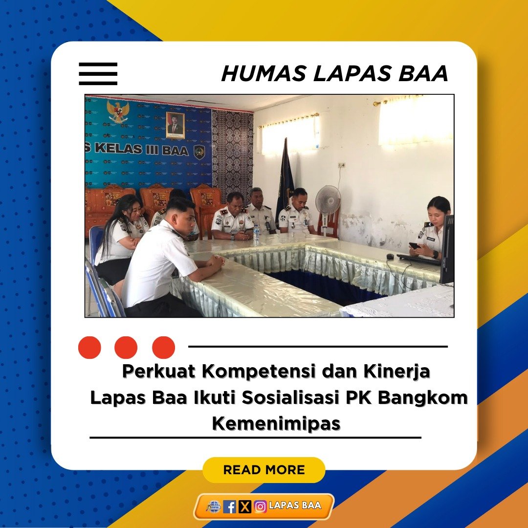 lapasbaa's tweet photo. Perkuat Kompetensi dan Kinerja, Lapas Baa Ikuti Sosialisasi PK Bangkom Kemenimipas

Selengkapnya : https://t.co/e61rpLgLbD https://t.co/gigdNcH8my