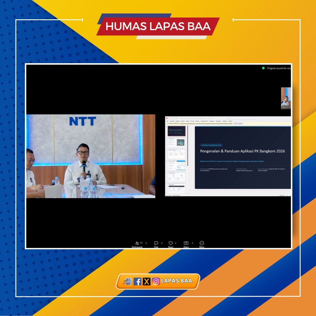 lapasbaa's tweet photo. Perkuat Kompetensi dan Kinerja, Lapas Baa Ikuti Sosialisasi PK Bangkom Kemenimipas

Selengkapnya : https://t.co/e61rpLgLbD https://t.co/gigdNcH8my