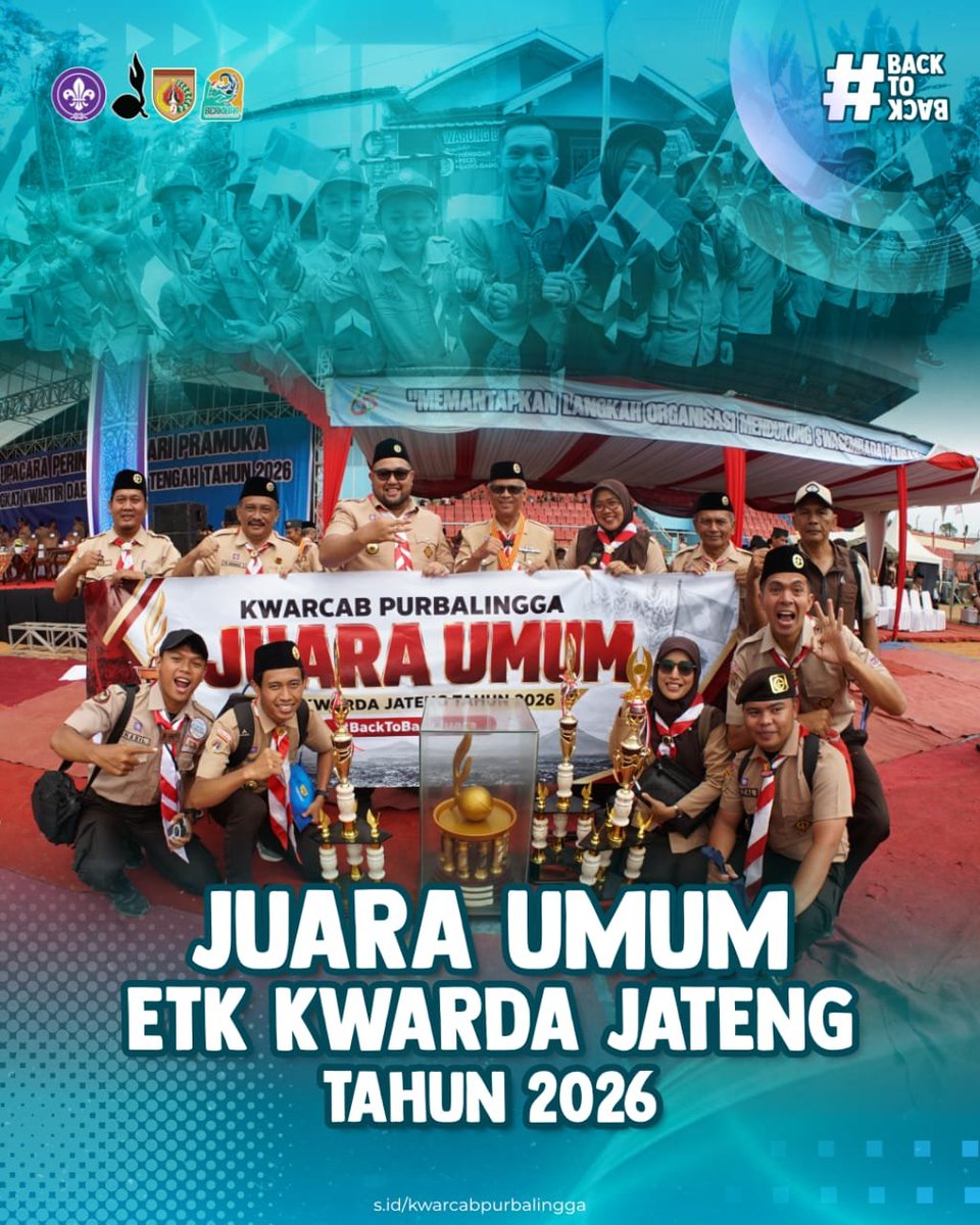 KwarranKaligon1's tweet photo. Selamat Kwarcab Purbalingga, Juara Umum Estafet Tunas Kelapa Kwarda Jawa Tengah 2026 #backtoback #etkjateng #pramuka https://t.co/AXPwaBsPZb