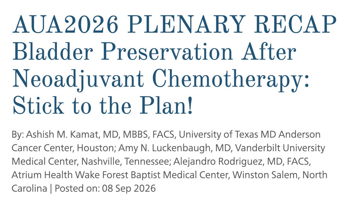 drenriquegrande's tweet photo. ⚡️ pCR rates of 55–57% with perioperative EV + pembrolizumab in MIBC are real. But clinical complete response is not a reliable surrogate for pathologic clearance.

52% of patients with endoscopic cCR still harbor residual tumor at cystectomy. ctDNA misses up to 1 in 5 cases of residual disease.

Bladder preservation is achievable in selected patients — but rigorous prospective validation is still needed before deferring cystectomy.

https://t.co/xCJjBkQo4U

#BladderCancer
