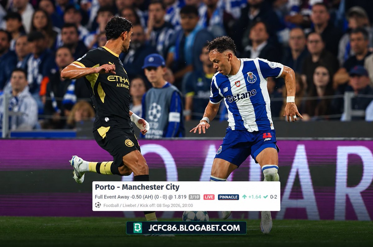 jcfc86's tweet photo. ✅ PICK VENCEDORA

⚽ Champions League 2026/27

Porto x Manchester City

Manchester City AH-0.5 @ 1.819 ✅

📊 https://t.co/o9ZkV7AtCi

#BettingTips #ApostasDesportivas #Futebol #Tipster #picks #UCL https://t.co/AJ7ftKkYOH